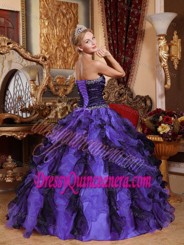 Sweetheart Organza Sweet Sixteen Quince Dresses with Ruffles on Sale