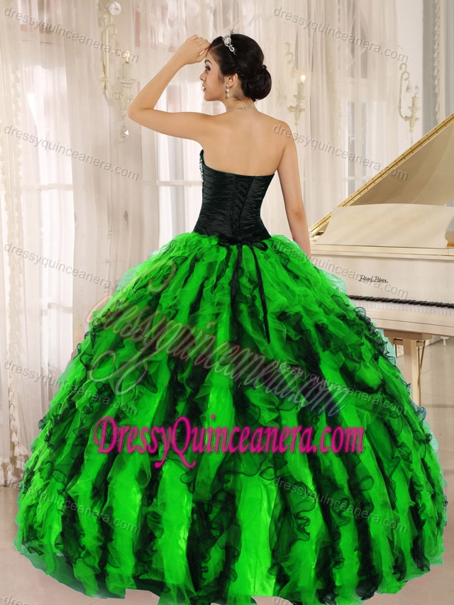 Beaded and Ruffled Organza Best Seller Quinceanera Gown in Multi-color