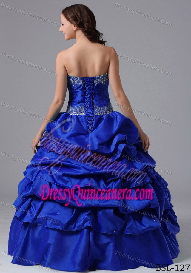 Discount 2013 Ball Gown Pick-ups Quinceanera Dress with Beading and Ruche