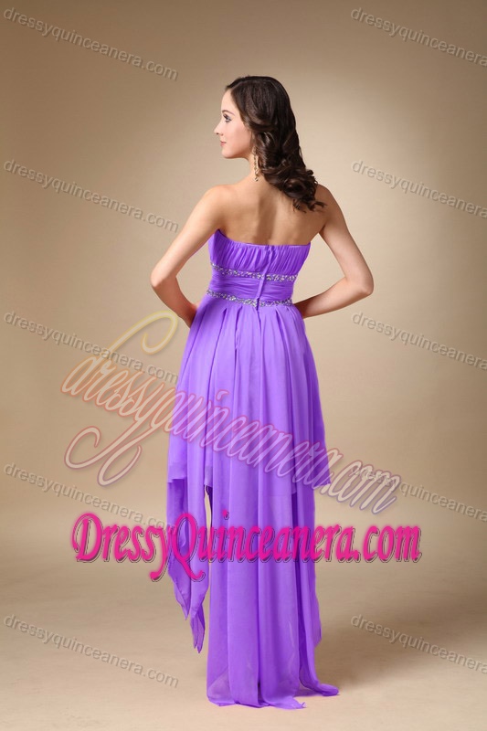 A-line Asymmetrical Charming Quinceanera Dama Dresses in Lavender