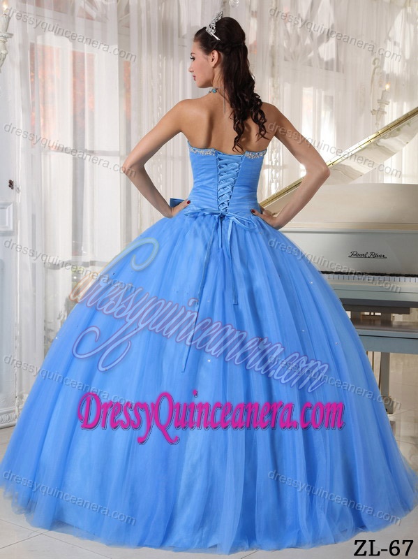 Sweetheart Discount Tulle Quinceanera Gown Dresses with Bowknot