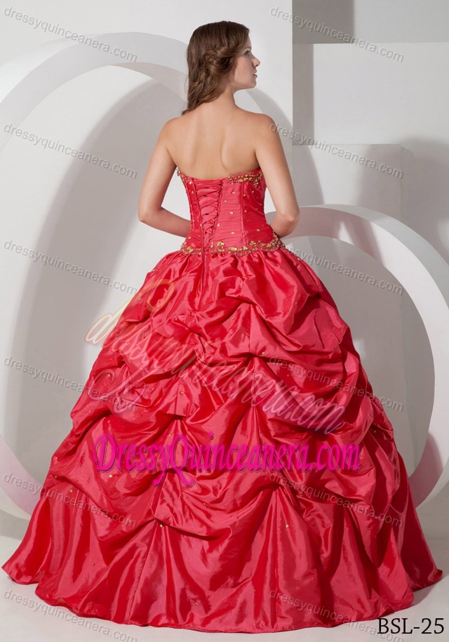 2013 Ball Gown Strapless Floor-length Pick-ups Quincenera Dresses