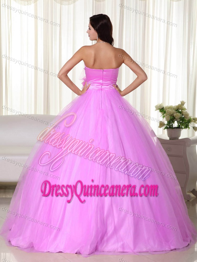 Cheap Pink Gown Beaded Sweetheart Tulle Sweet Sixteen Quinceanera Dresses