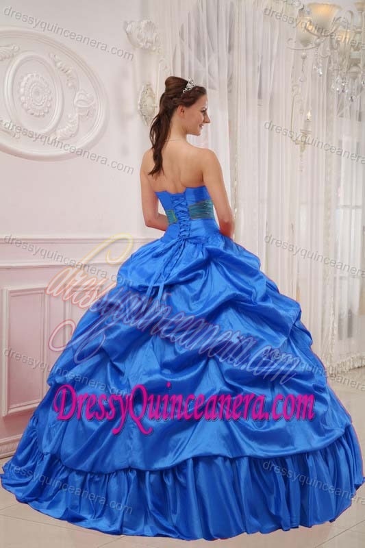 Strapless Beaded Quinceanera Gown with Appliques and Pick-ups on Promotion
