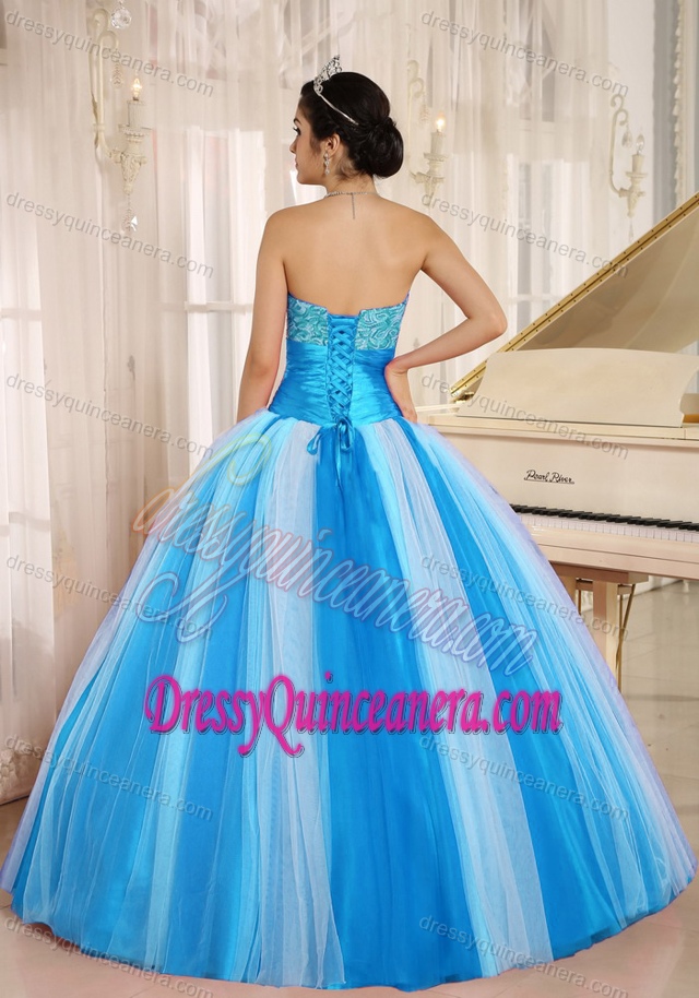 Multi-color 2013 New Arrival Strapless Tulle Multi-color Quinceaneras Dress