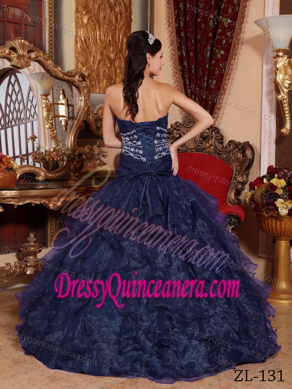 Elegant Sweetheart Organza Beaded Quinceanera Dresses for Custom Made