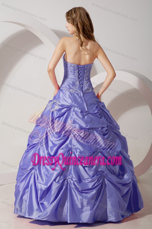 Strapless Taffeta Sweet Sixteen Quinceanera Dresses with Appliques on Sale