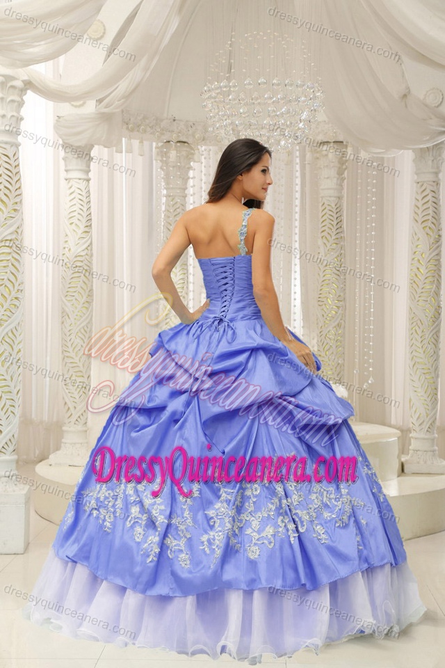 One Shoulder Organza Embroidery Decorated Quinceanera Dress for Cheap
