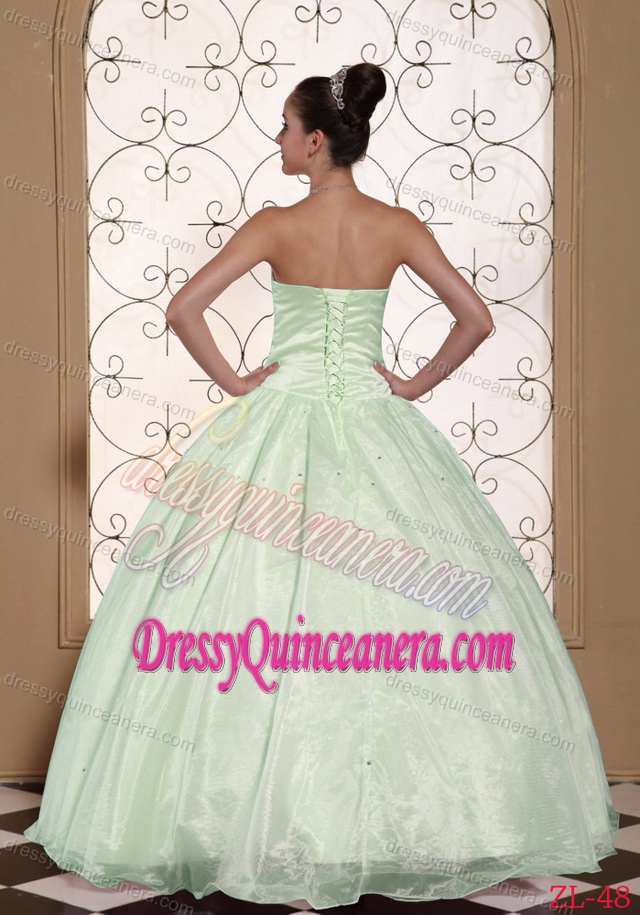 Beautiful 2013 Beading Dress for Quinceanera in Yellow Green with Sweetheart 2013