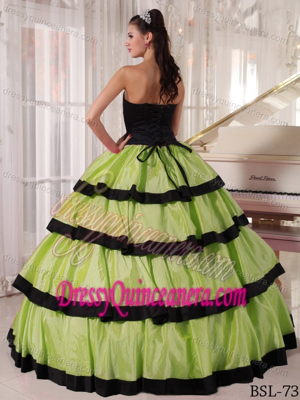 2013 Green Ball Gown Strapless Floor-length Dress for a Quinceanera