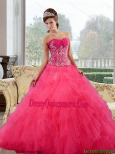 2015 Luxurious Ball Gown Sweet 16 Dresses with Ruffles and Appliques