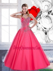 2015 Luxurious Sweetheart Sweet 16 Dresses with Beading