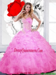 Luxurious Beading and Ruffles Sweetheart Sweet 16 Dresses for 2015