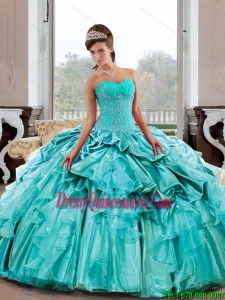 Luxurious Sweetheart 2015 Sweet 16 Dresses with Appliques and Pick Ups