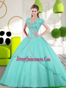 2015 Elegant Sweetheart Ball Gown Quinceanera Gown with Appliques