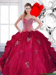 2015 Perfect Sweetheart Ball Gown Sweet 15 Dresses with Appliques