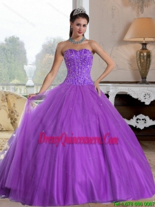 2015 Perfect Sweetheart Ball Gown Sweet 15 Dresses with Beading