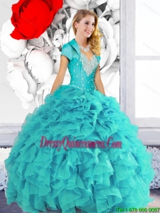 2015 Perfect Sweetheart Sweet 15 Dresses with Beading and Ruffles