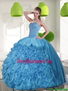 2015 Perfect Sweetheart Sweet 15 Dresses with Beading and Ruffles