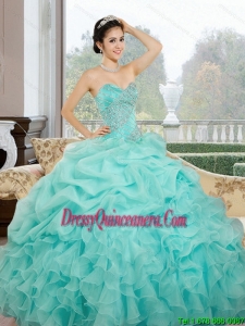 2015 Perfect Sweetheart Sweet 15 Dresses with Ruffles and Pick Up