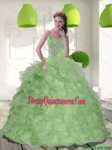 2016 Luxurious Sweetheart Quinceanera Dress with Beading and Ruffles
