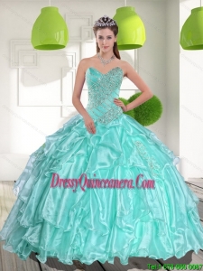 Latest Ball Gown Sweetheart Appliques and Beading Quinceanera Dresses
