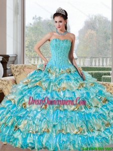 Luxurious Beading and Ruffled Layers Sweetheart Sweet 16 Dresses for 2015