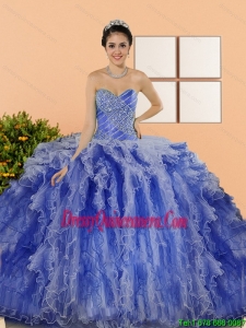 Luxurious Beading and Ruffles Sweet 16 Dresses in Multi Color