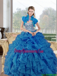 Perfect Beading and Ruffles Sweetheart Sweet 15 Dresses for 2015