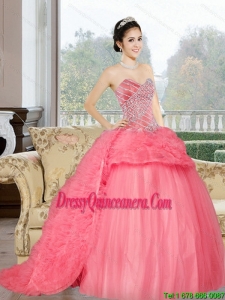 Perfect Sweetheart 2015 Sweet 15 Dress with Beading and Ruffles