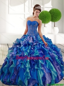 Perfect Sweetheart 2015 Sweet 15 Dresses with Appliques and Ruffles