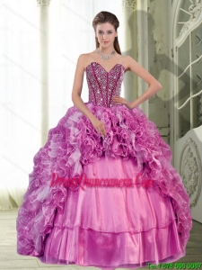 2015 Exquisite Sweetheart Beading and Ruffles Dress for Quinceanera