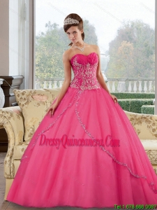 Dynamic Sweetheart Floor Length 2015 Quinceanera Gown with Appliques