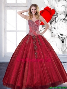 Pretty 2015 Sweetheart Quinceanera Dresses with Appliques