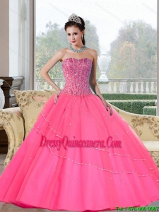 Pretty Beading Strapless Quinceanera Dresses for 2015