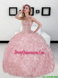 2015 New Style Ball Gown Quinceanera Dresses with Beading and Ruffles