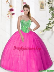 2015 New Style Sweetheart Quinceanera Dresses with Beading and Pick Ups