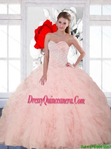 New Style Beading and Ruffles Sweetheart Quinceanera Gown for 2015