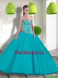 New Style Sweetheart 2015 Quinceanera Dress with Beading and Appliques
