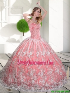 New Style Sweetheart 2015 Quinceanera Gown with Beading and Lace