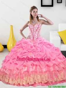 Vintage Sweetheart 2015 Quinceanera Gown with Pick Ups and Beading