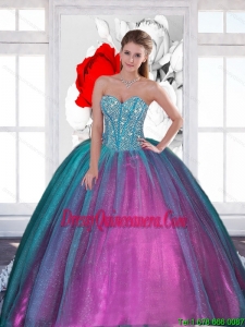 2015 Vintage Sweetheart Quinceanera Dresses with Beading