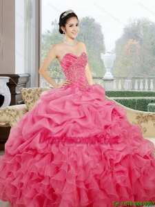 Vintage Ruffles and Pick Ups Sweetheart Quinceanera Dresses for 2015