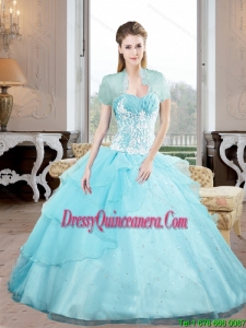 Vintage Sweetheart 2015 Quinceanera Gown with Appliques and Beading