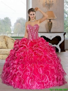 Vintage Sweetheart Ball Gown Quinceanera Dresses with Beading and Ruffles