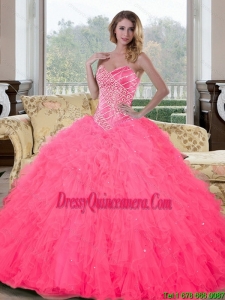 Vintage Sweetheart Beading and Ruffles Quinceanera Gown for 2015