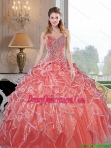 Vintage Sweetheart Ruffles and Beading Quinceanera Dresses for 2015