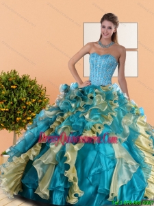 2015 Exclusive Sweetheart Quinceanera Dress with Beading and Ruffles