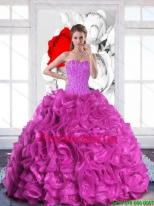 2015 Exclusive Sweetheart Quinceanera Dresses with Beading and Ruffles