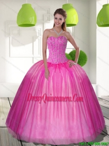 2015 New Style Beading Sweetheart Ball Gown Quinceanera Dresses